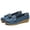 Blue, variant on GalaGab Retro Tassel Slope Custom Shoes for Women, Breathable Soft Leather Anti Slip Commuter Shoes, Versatile Round Head Low Heel Casual Shoes