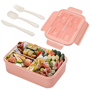WELLXUNK Bento Box for Kids Adult, 140ml Lunch Box, Leakproof Bento Box for Kids Adults, Food Container with 3 Compartments and Cutlery Set, BPA Free, Microwave and Dishwasher Safe Meal Prep Containe