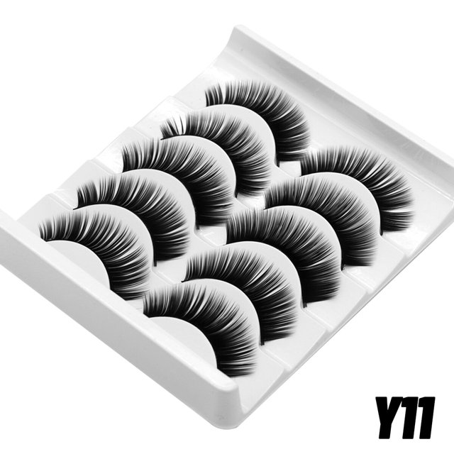 Pestañas 5/10 pares 3D Mink Lashes Fluffy Soft Wispy Volume Natural long E-girls Pestañas postizas Pestañas reutilizables Maquillaje de pestañas Tan Jianjun unisex