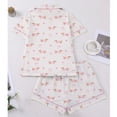 thumbnail image 6 of VONCOS Womens Dachshund Print Short Sleeve Pajama Set - Cute 2 Piece Beige Lounge Set with Shorts Soft Breathable Sleepwear,Size XL, 6 of 6