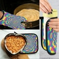 thumbnail image 5 of Yayeee Oven Mitts and Pot Holder Set of 2 Heat Resistant Kitchen Gloves Baking Hot Pad, Psychedelic Pattern, 5 of 5