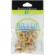 Eyelet Outlet Shape Brads 12/Pkg-Brown Bear, Pk 3, Eyelet Outlet