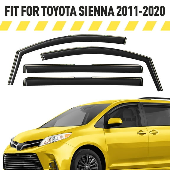 AEROGUYS Extra Durable Window Deflectors In-Channel Window Visors Rain Guards Fit for Toyota Sienna 2011-2020, Sun Visors, Wind Vent for Shades, Exterior Car Accessories - 4 pcs. AG0913