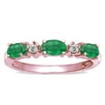 thumbnail image 3 of Star K � Oval 5x3 Genuine Emerald three stone oval band, 3 of 9