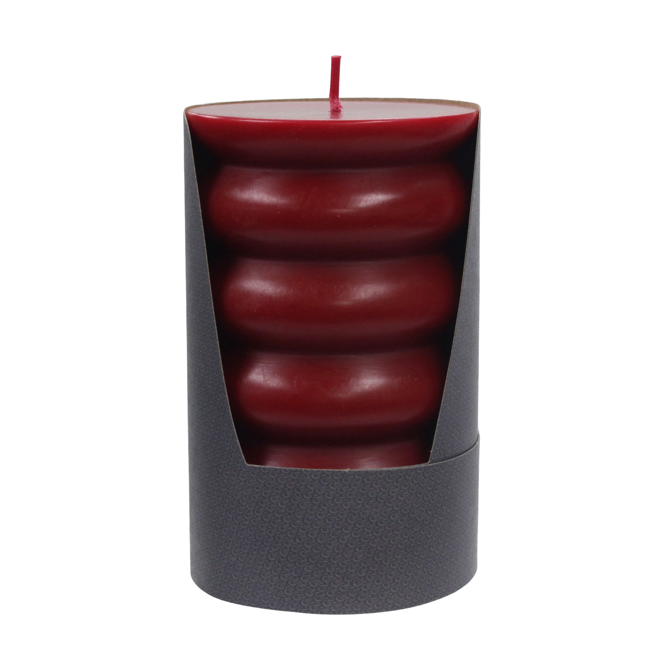 (2 pack) Better Homes & Gardens Bubble Pillar Candle, Unscented, 3 in x 5 in, Red