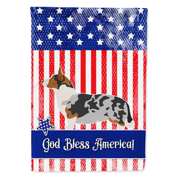 Welsh Corgi Cardigan American Flag Canvas House Size