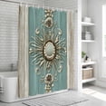 thumbnail image 5 of Vintage Teal Art Shower Curtain Set - Standard 72" x 72" Washable Bathtub Curtain with 12 Hooks, Retro Abstract Art Waterproof Fabric Stall Shower Curtains for Bathroom/Bathtub Décor, 5 of 6