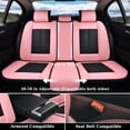 thumbnail image 6 of Coverado Car Seat Covers Full Set, Premium Leather Seat Protectors with Lumbar Support, Waterproof Auto Cushions Universal Fit for Most Cars, Black & Pink, 6 of 9