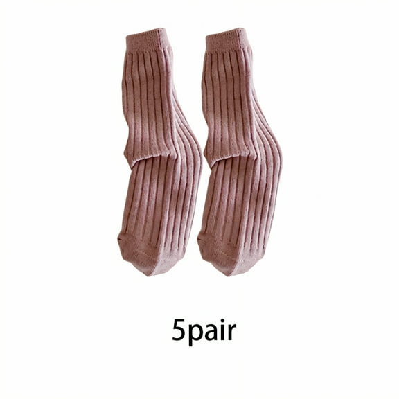 TELOLY 5Pack Toddler Socks,Details in Simplicity Toddler Socks 2T-3T,Skin-Friendly and Calm Kids Socks,Pink,Xl