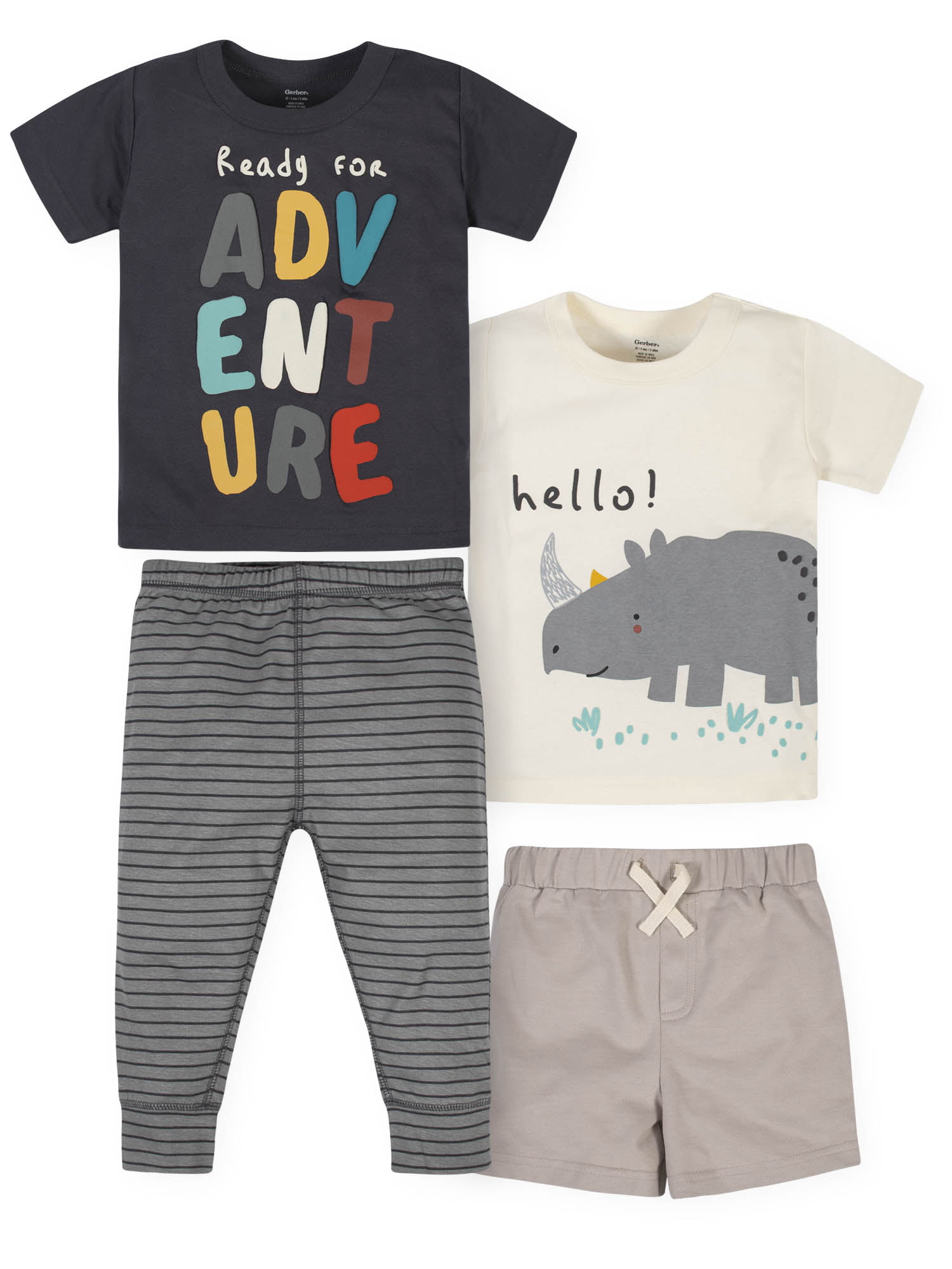 Gerber - Gerber Baby & Toddler Boy Shirts, Shorts & Jogger Pants, 4pc ...