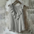thumbnail image 4 of SwiftWear Women's Summer Ruffle V Neck Tank Top Cotton Linen Blend Cami Sleeveless Cute Top for Casual Everyday Wear​, 4 of 6