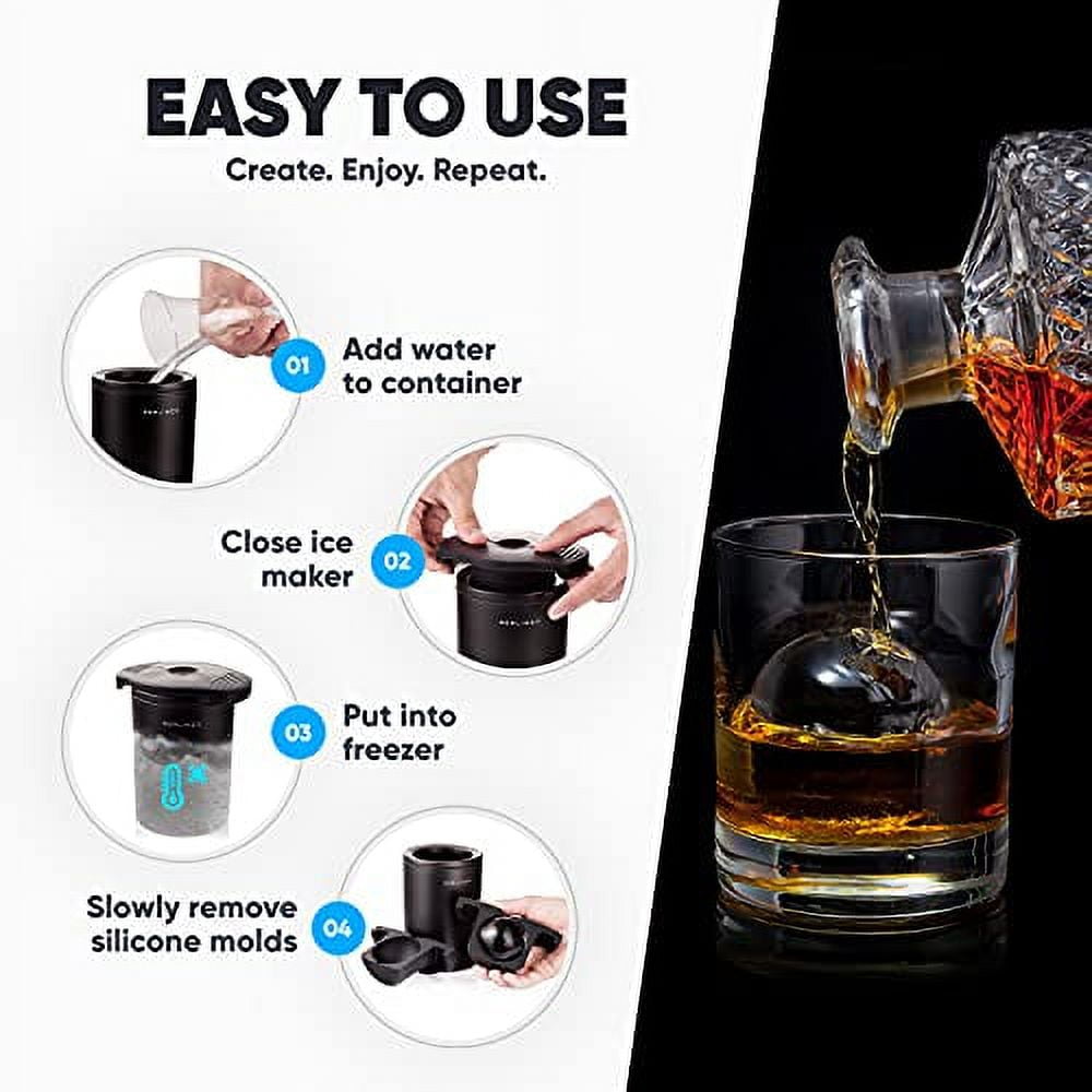 Premium Clear Ice Ball Maker Whiskey Ice Ball Maker Mold Large 2.4