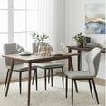 thumbnail image 5 of LeisureMod Mosaic Dining Upholstered Fabric Side Foam Cushioned Modern Accent Chair with Metal Legs for Living Room, Kitchen, Light Grey, 5 of 15