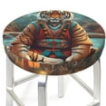 thumbnail image 3 of Balery Pond Meditating Tiger Fundas de asiento para taburete de bar redondo de tela de terciopelo ajustables que protegen de arañazos y manchas para sillas de 14 a 17 pulgadas.-13 inch, 3 of 7