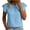 01# Sky Blue, variant on Women's Linen Tops Ihhxva Crew Neck Short Sleeve 2-in-1 Pleated Stretchable Cotton-Linen Flutter Sleeves Lightweight Casual Tunic Top S-3XL