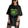 thumbnail image 3 of Plus Size Shirt for Women Black Tops for Women Short Sleeves Shirt for Women ST Patrick T Shirt Crewneck Shirt for Women XL, 3 of 5