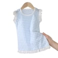 thumbnail image 3 of Favoffer Girls Kids Plaid Dress Summer Lace Collar Sleeveless Cute Princess Style for Daily Outdoor Vacation Party Events Sizes 6M-12Y, 3 of 5