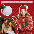 thumbnail image 4 of Christmas Knitted Hat Scarf 3-Piece Set Bell Decoration Set Head Hat Red Green, 4 of 7