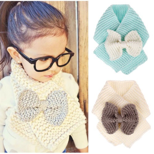 Ring Winter Scarfs Knitted Wool Solid Color Soft Cotton Kids Baby Boys And Girls 