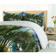 thumbnail image 5 of Ambesonne Summer Duvet Cover Sets, Hawaii Island Palm Tree, 2-Queen, Green Blue Brown, 5 of 7