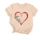 thumbnail image 4 of Camiseta de Manga Corta de Cuello Redondo Impresa para las Mujeres Día de San Valentín, Mezcla Ligera de Poliéster para Primavera Verano Otoño, 4 of 7