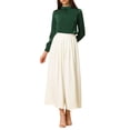 thumbnail image 2 of Allegra K Women's Satin Stand Collar Silky Soft Casual Work Top, 2 of 6