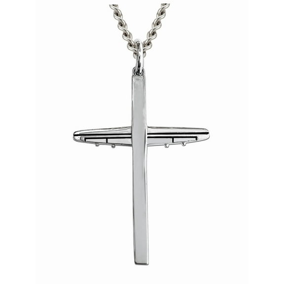 Men's Airplane Cross Necklace- Isaiah 40:31 by Shields of Strength