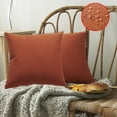 thumbnail image 2 of SHANNA Set of 4 Outdoor Pillow Covers Waterproof Throw Pillow Covers Decorative Square Patio Pillows for Patio Tent Garden Beach,18x18 Inches, Orange, 2 of 9