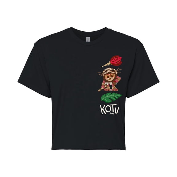 Moana - Kotu Stacked Icons - Juniors Cropped Graphic T-Shirt