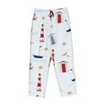 thumbnail image 4 of Disketp Nautical Lighthouse Sailboat Print Women'S Comfy Pajama Pants Casual Drawstring Palazzo Lounge Wide Leg Pants, 4 of 9
