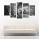 thumbnail image 2 of Cuadro Decorativo Elefante Madre E Hijo Blanco Y Negro Juego De 5 Piezas 150x80cm Ideal Para Sala Oficina Decoración Moderna, 2 of 5
