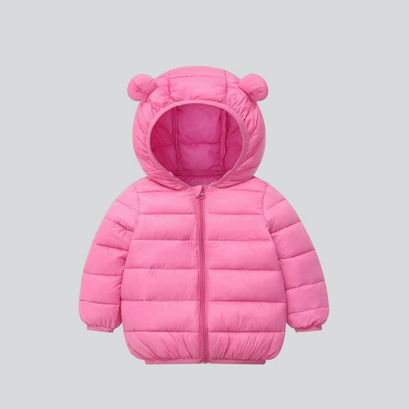 Toddler Winter Coat,Baby Boys Puffer Coat Cute Bear Ear Hooded Jackets with Pockets Windproof Down Jacket for Baby Girls Outerwear Coats Baby Winter Clothes