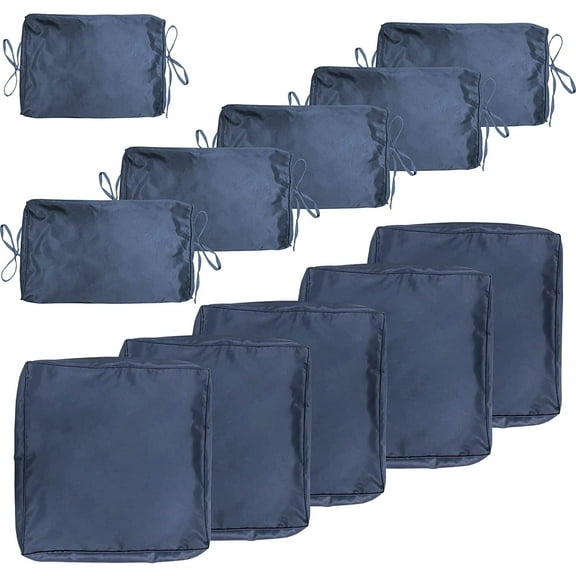 ALAULM Non-Slip 11-Piece Cushion Slipcover, Navy Blue