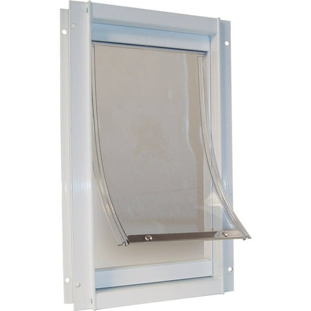UPC: 0030559999203 | Ideal Pet 7 In. x 11-1/4 In. Medium Aluminum White Pet Door