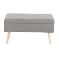 thumbnail image 6 of Lumisource Storage Contemporary Bench in Natural Wood and Grey Fabric, 6 of 7
