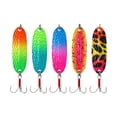 thumbnail image 3 of 5 cucharas de pesca, spinnerbaits, aparejos de metal con anzuelos, señuelos de pesca duros 4G 46 cm 52 cm 57 cm, 3 of 9