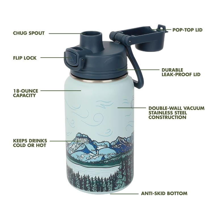 Ozark Trail 18 oz Stainless Steel Insulated Pop-Lid Water Bottle