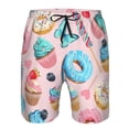 thumbnail image 4 of Kdxio Cupcakes and Donuts Pattern Mens Casual Shorts - Drawstring Summer Beach Sports Shorts for Men, 4 of 9