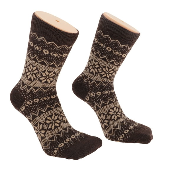 Unique Bargains 5 Pair Men's Retro Flower Pattern Winter Warm Socks Assorted Color Polyester
