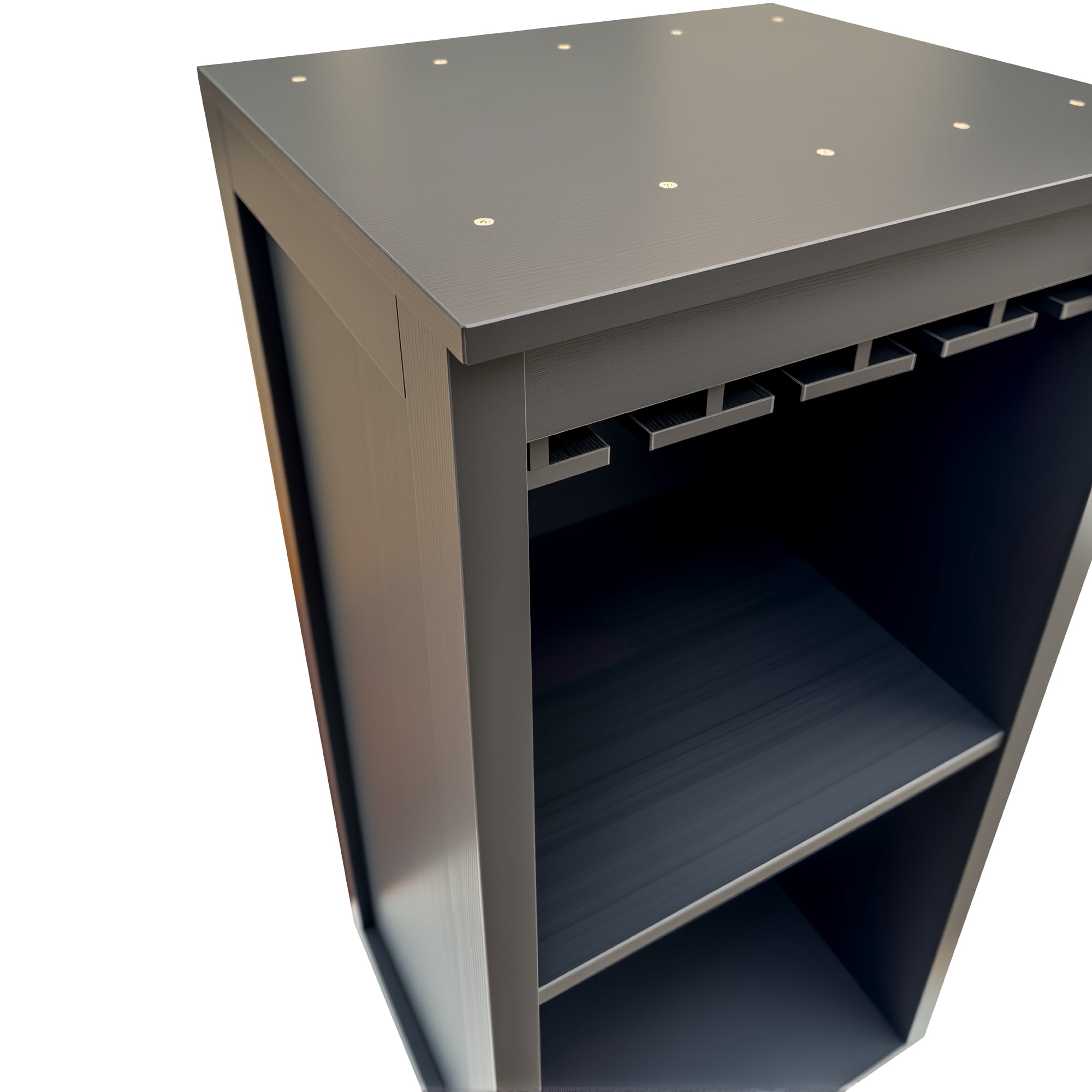 Wine Bar Cabinet Storage Hutch with Open Shelves for Dining Room Living Room, Black