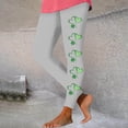 thumbnail image 2 of lcziwo Weekly Prime, Seamless Leggings for Women 2025 St Patricks Day Shamrock Clover Print Yoga Pants Casual High Waisted Tummy Control Stretchy Tight Leggings Gray S, 2 of 5