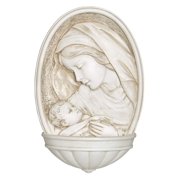 Roman White Madonna & Child Water Font Renaissance Collection,8-inch Height