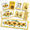 Black, Red, Yellow-Checker Sunflower, variant on Dark Blue Classic 10 Pack Farmhouse Kitchen Linen Decor and Accessories Set