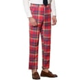 thumbnail image 5 of INSPIRE CHIC Work Pants for Men Plaid Business Formal Prom Checked Trousers 30 Red, 5 of 7