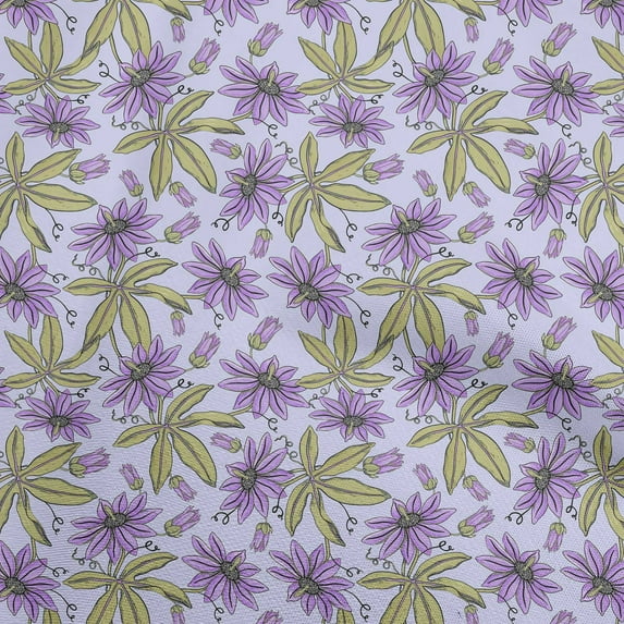oneOone Cotton Cambric Purple Fabric Floral Fabric For Sewing Printed Craft Fabric By The Yard 42 Inch Wide