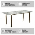 thumbnail image 6 of LeisureMod Zinti Modern Dining Table with 71" Sintered Stone Rectangular Wide Tabletop with Steel Base and Legs for Kitchen and Dining Room in Light Grey, 6 of 10