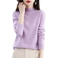 thumbnail image 1 of Women‘s Wool Sweaters Mock Turtle Neck Lightweight Long Sleeve Cozy Warm Fall Winter Pullover Tops, 1 of 7