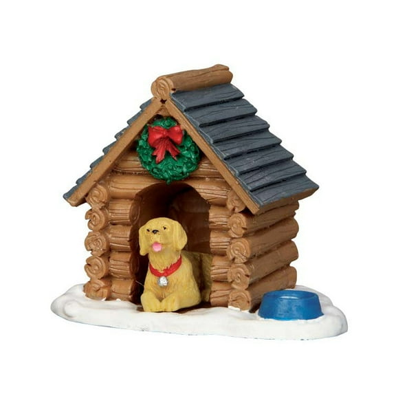 lemax village collection log cabin dog house #54943