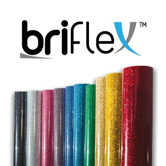 BriFlex Heat Transfer Glitter Vinyl for T-Shirt and Apparel 20" x 3' (1 Yard) Iron on HTV-BLUENAVY