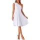 thumbnail image 4 of Vestido de fiesta A-Line con tirante asimétrico y lazo para mujer INSPIRE CHIC, con bolsillos, color blanco, talla S, 4 of 6